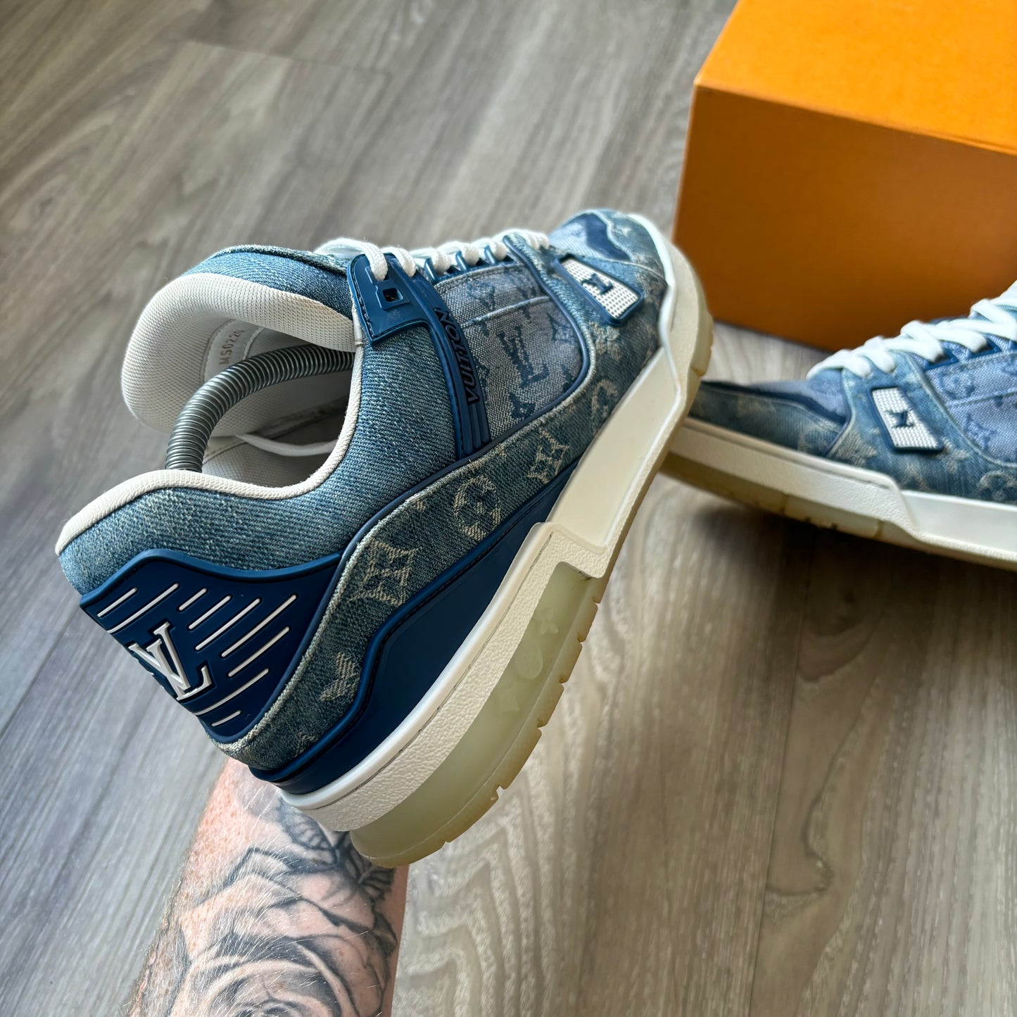 Louis Vuitton Denim Trainers UK 9.5