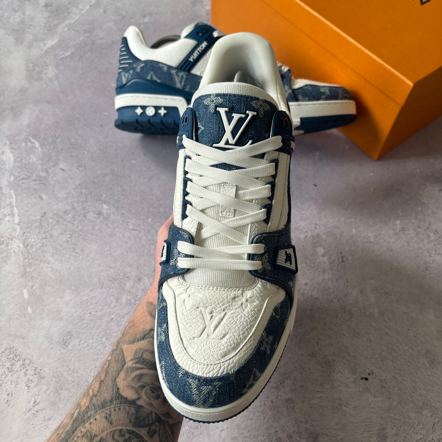Louis Vuitton Denim Trainers - Fits UK 10