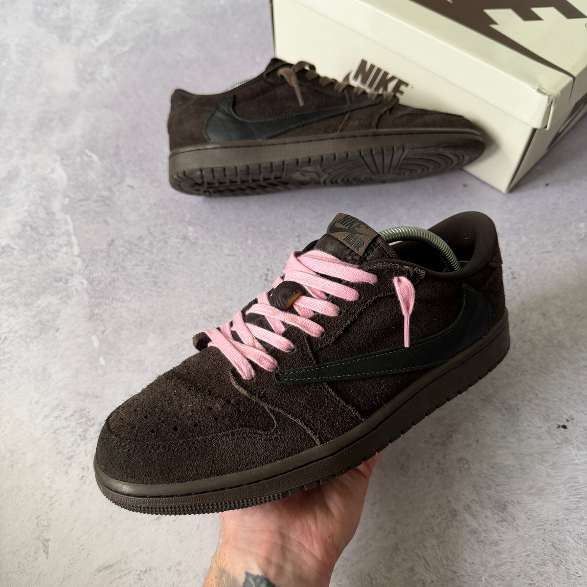Travis Scott x Air Jordan 1 Low Trainers - UK 7.5