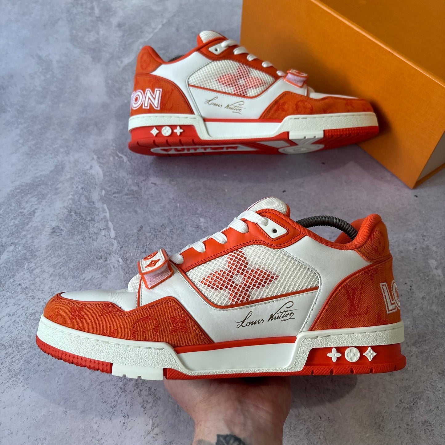Louis Vuitton Denim Trainers - Fits UK 10