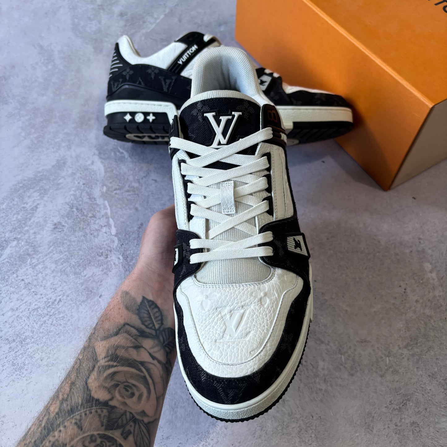 Louis Vuitton Denim Trainers - Fits UK 10