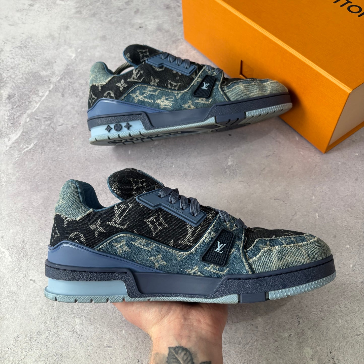 Louis Vuitton Denim Trainers - Fits UK 9