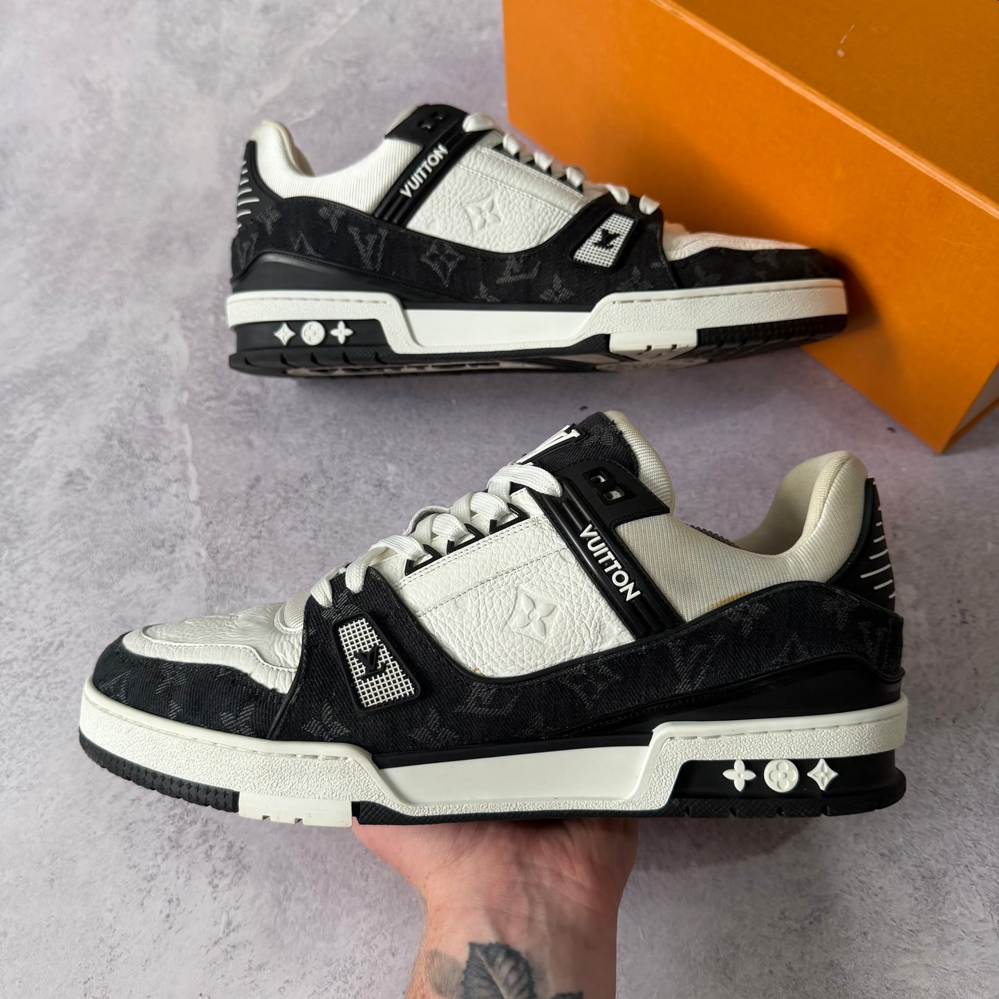 Louis Vuitton Denim Trainers - Fits UK 11