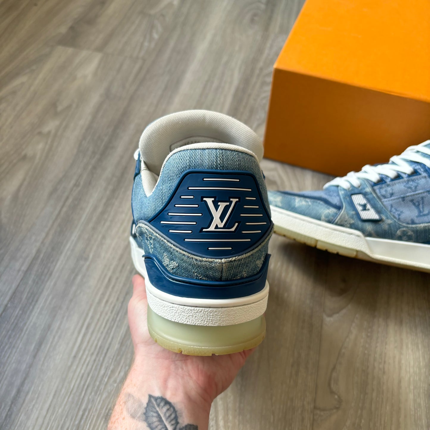 Louis Vuitton Denim Trainers UK 9.5