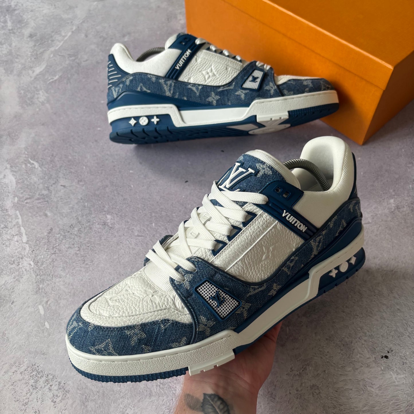 Louis Vuitton Denim Trainers - Fits UK 10