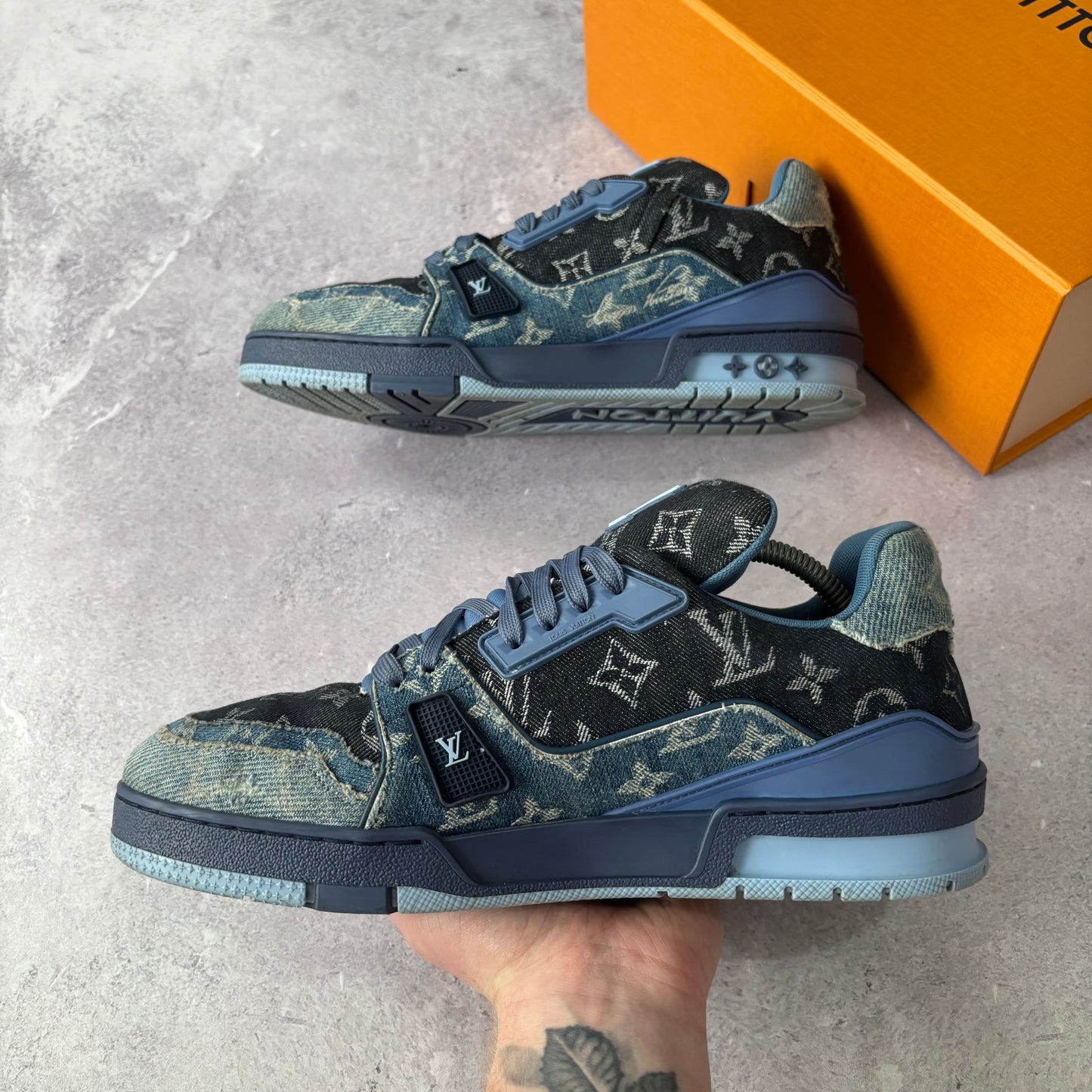 Louis Vuitton Denim Trainers - Fits UK 9
