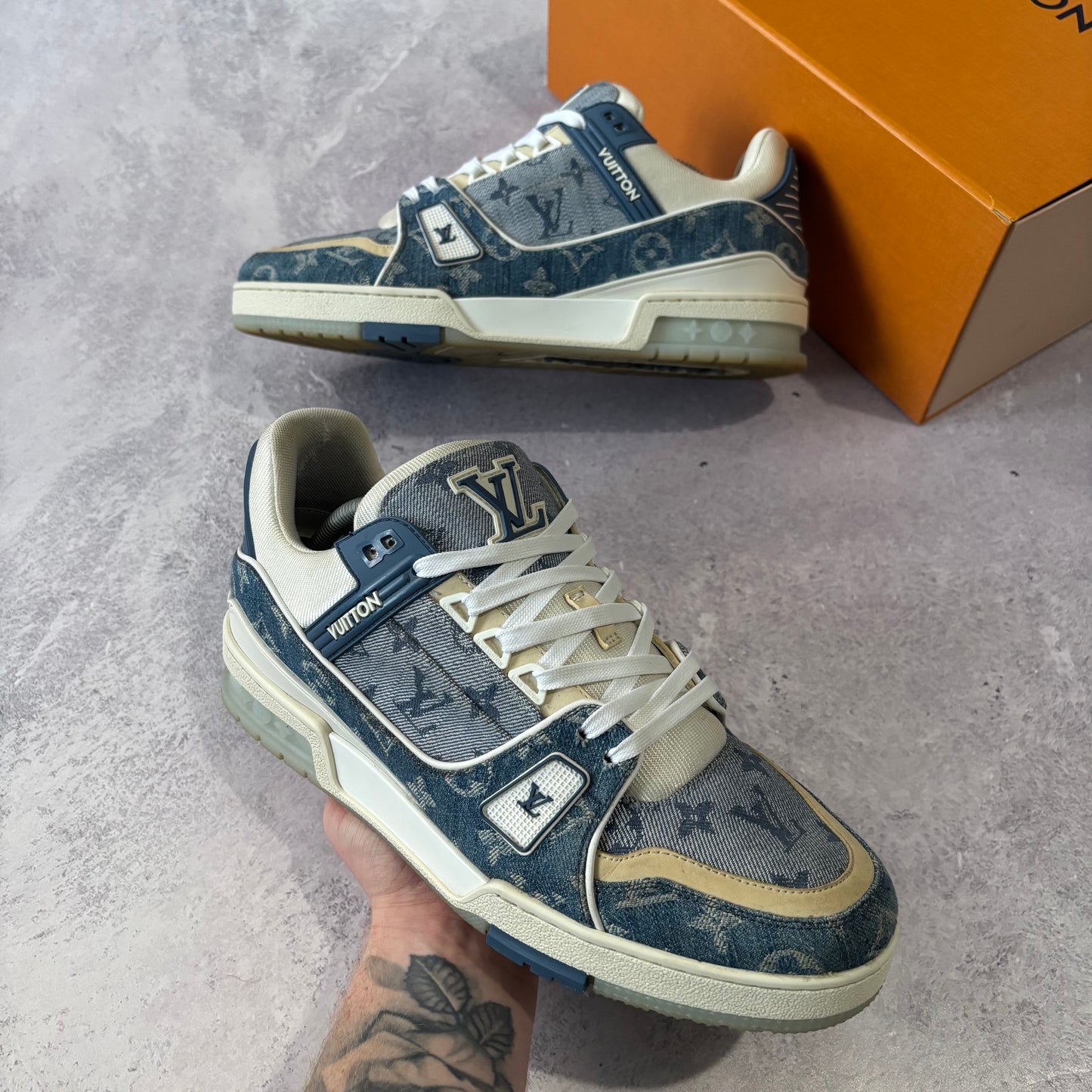 Louis Vuitton Denim Trainers - Fits UK 9