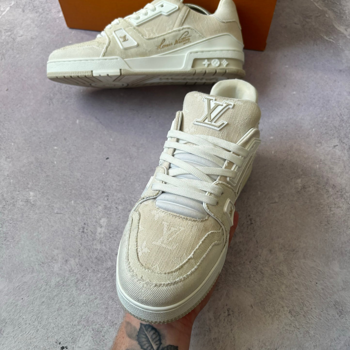Louis Vuitton Denim Trainers - Fits UK 8.5