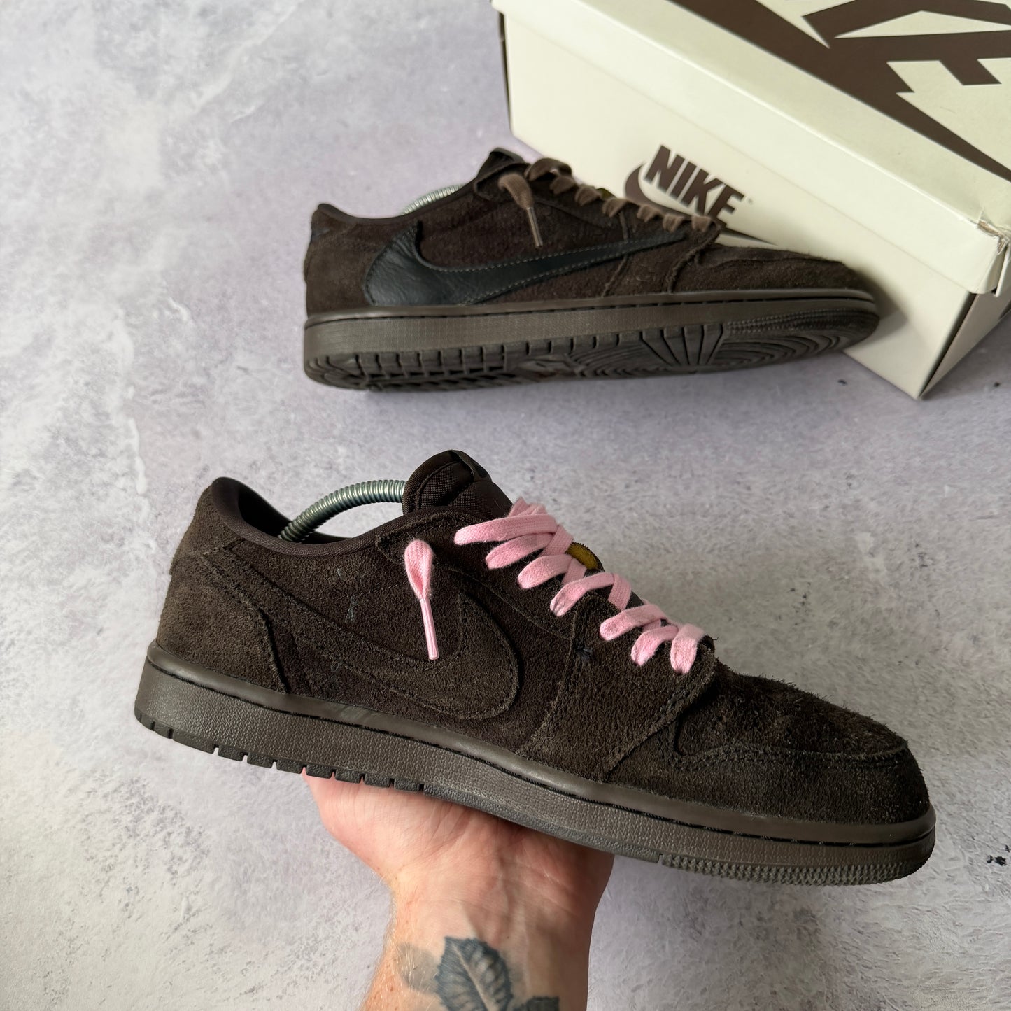 Travis Scott x Air Jordan 1 Low Trainers - UK 7.5