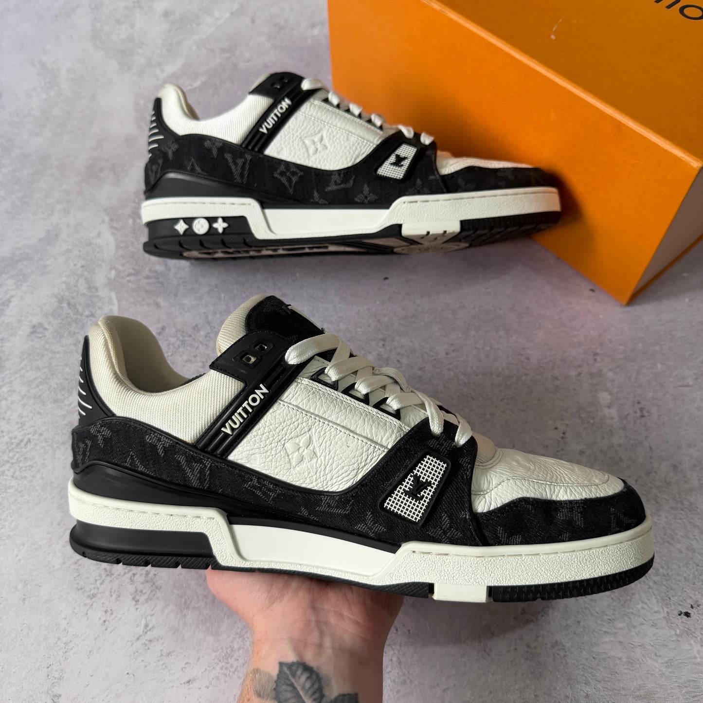 Louis Vuitton Denim Trainers - Fits UK 11
