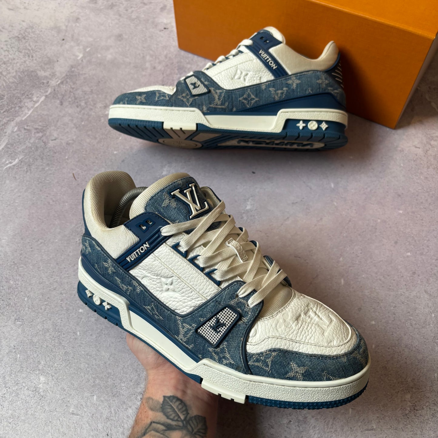 Louis Vuitton Denim Trainers - Fits UK 9