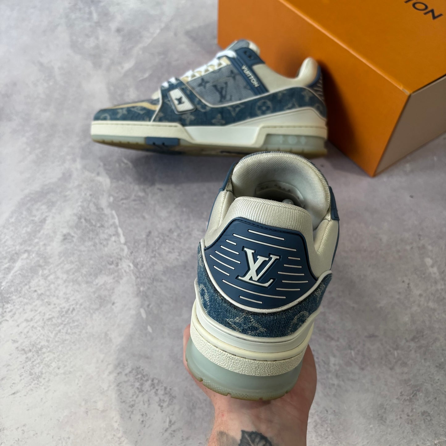 Louis Vuitton Denim Trainers - Fits UK 9