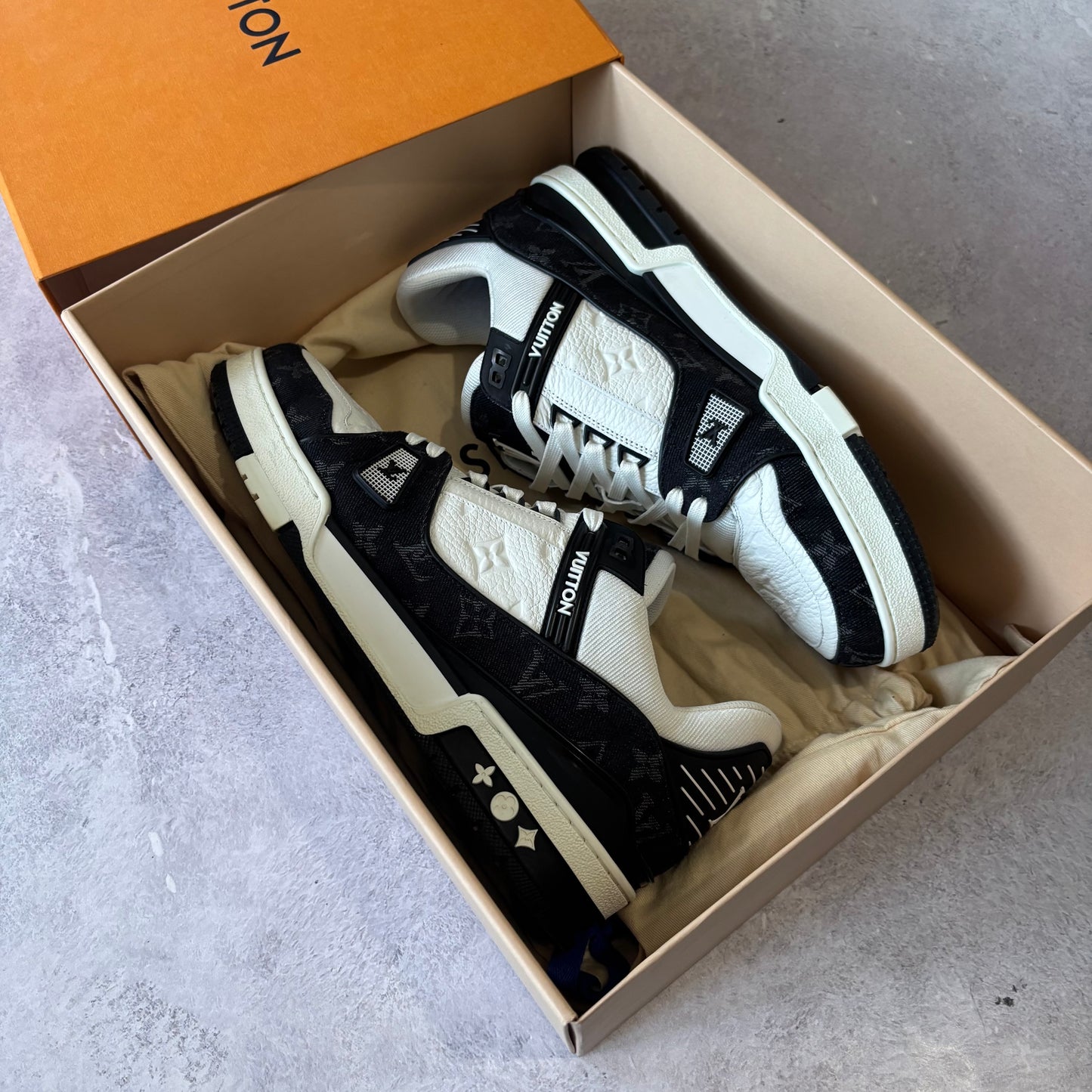 Louis Vuitton Denim Trainers - Fits UK 10