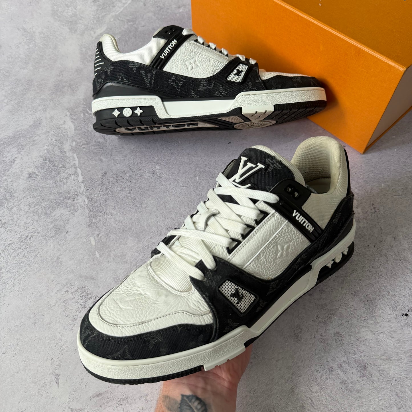 Louis Vuitton Denim Trainers - Fits UK 11