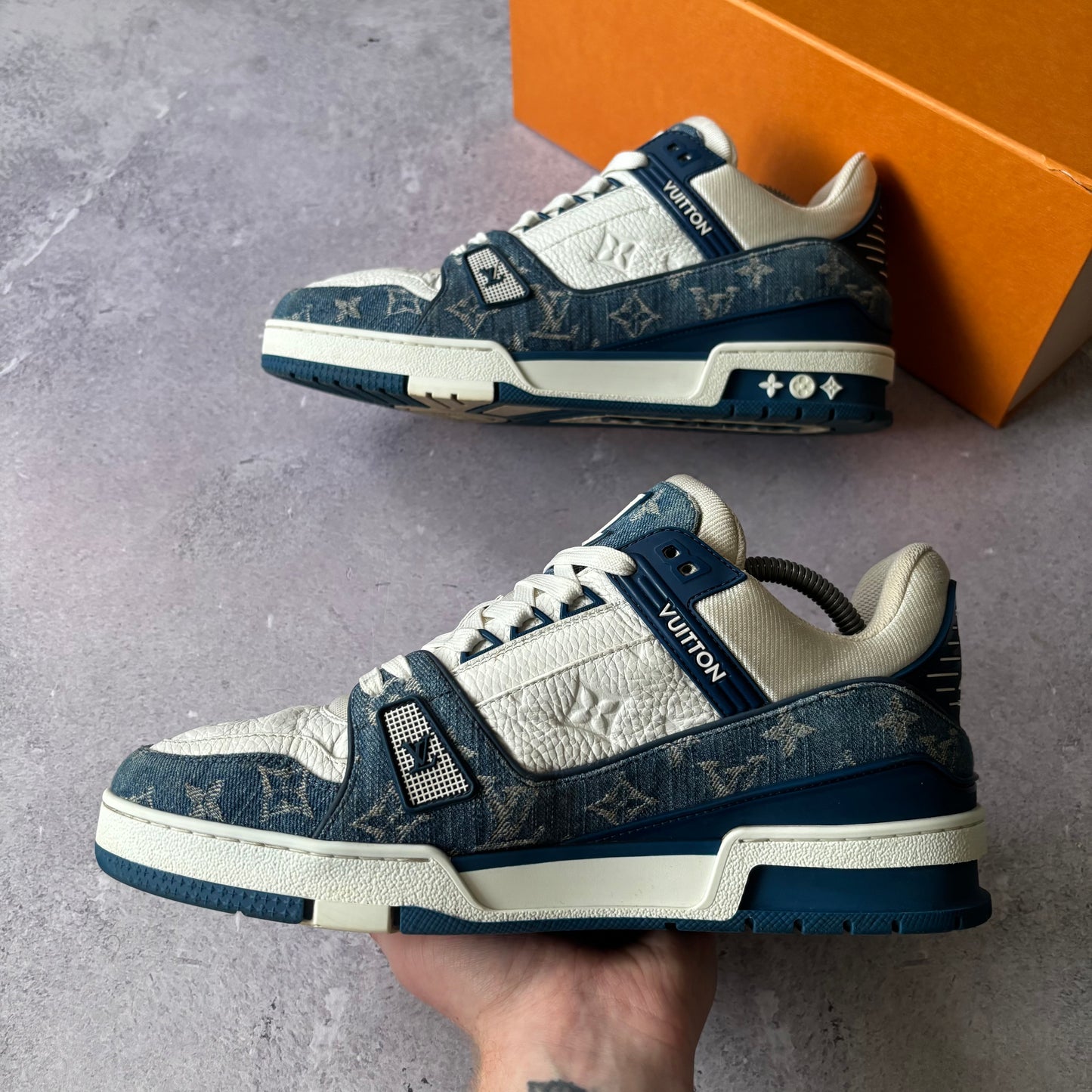 Louis Vuitton Denim Trainers - Fits UK 9