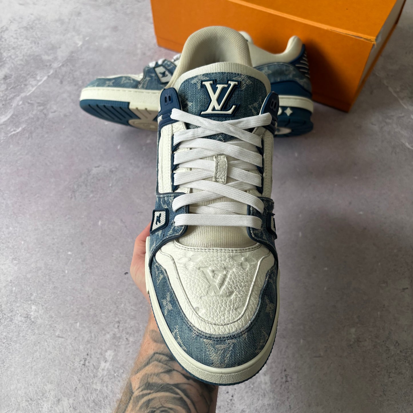 Louis Vuitton Denim Trainers - Fits UK 11.5