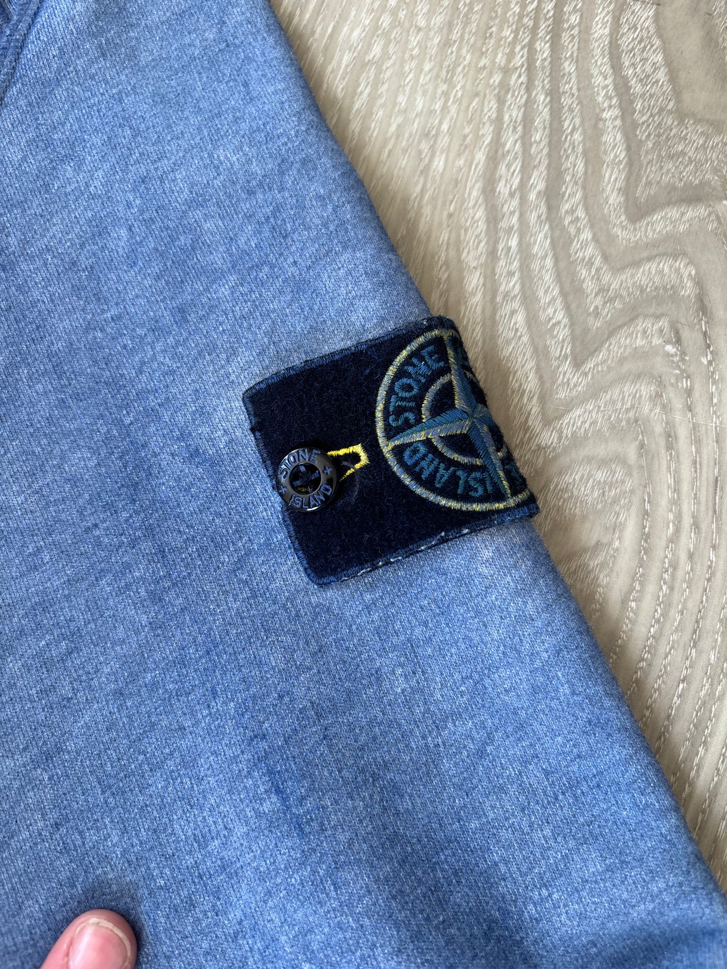 Stone Island Blue Dust Treatment Crewneck Jumper Size S