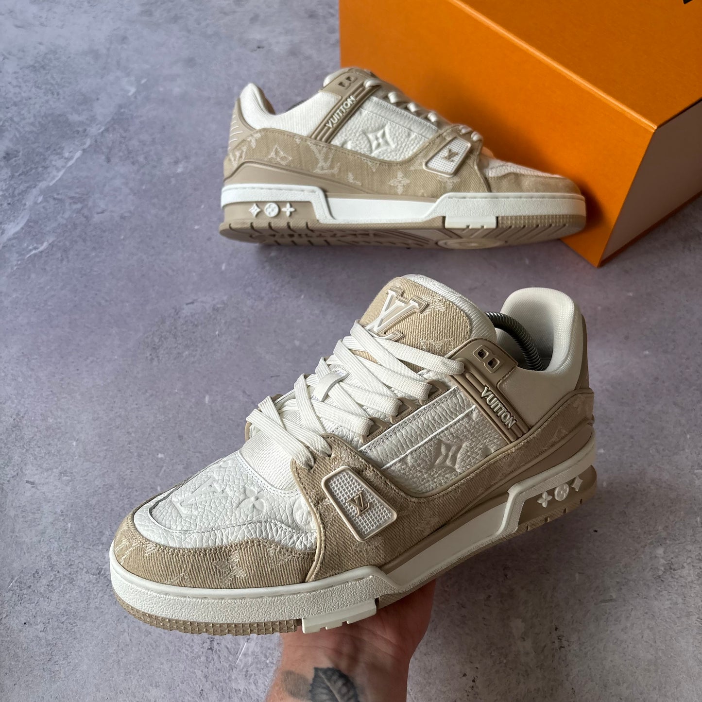 Louis Vuitton Denim Trainers - Fits UK 8.5