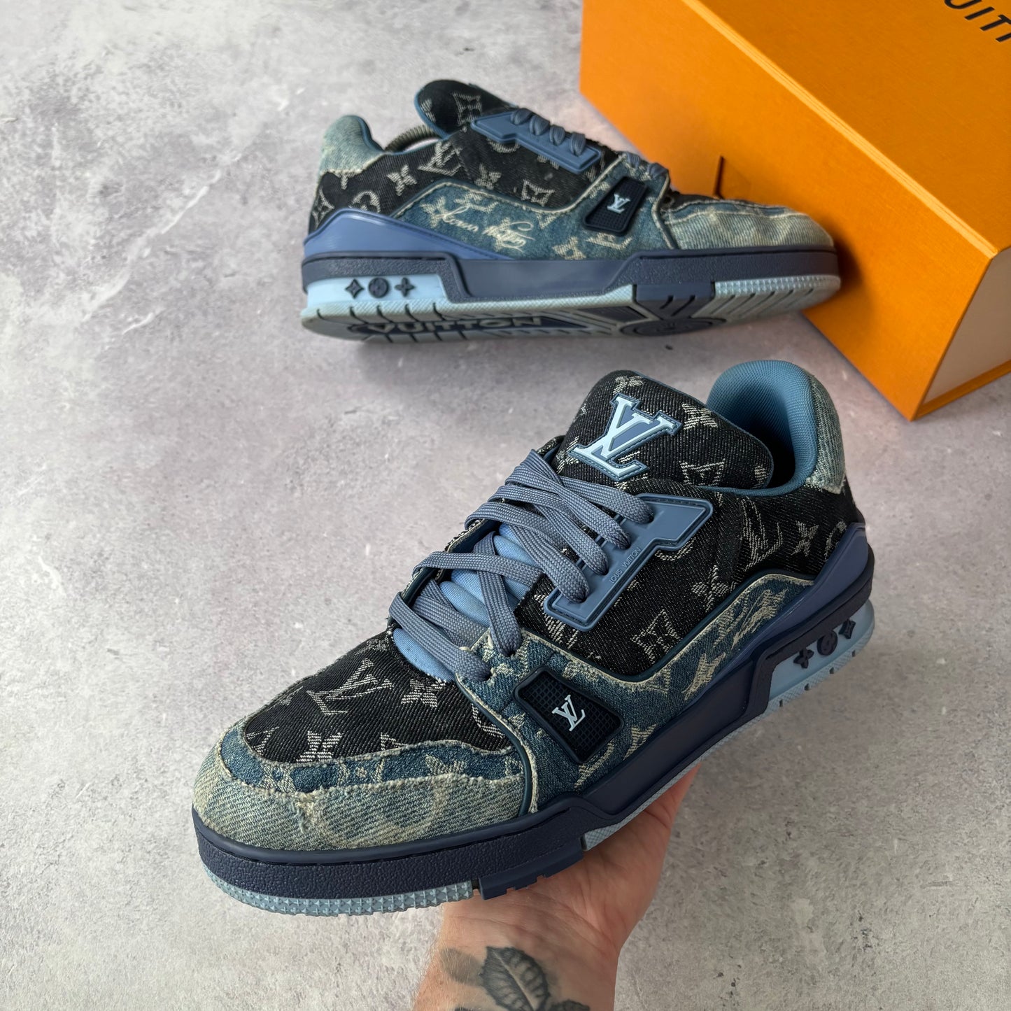 Louis Vuitton Denim Trainers - Fits UK 9