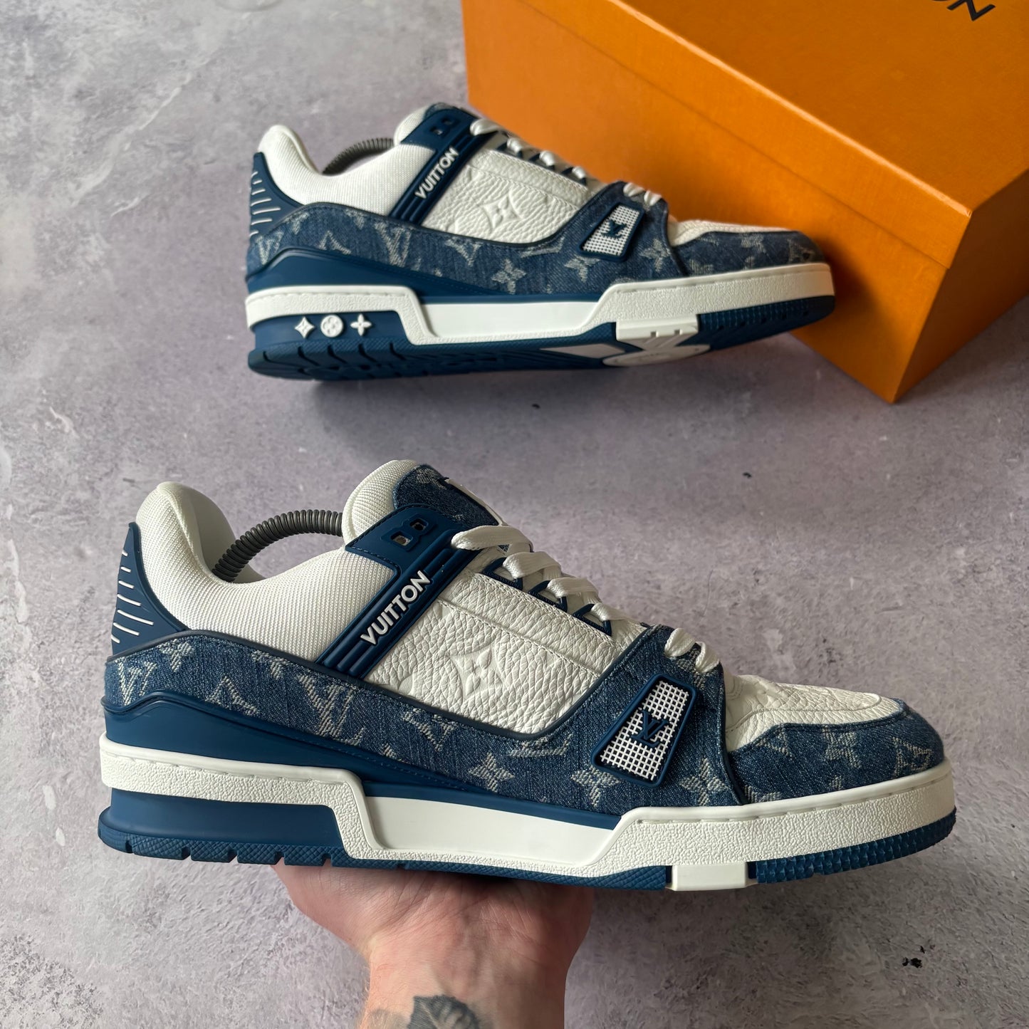 Louis Vuitton Denim Trainers - Fits UK 10