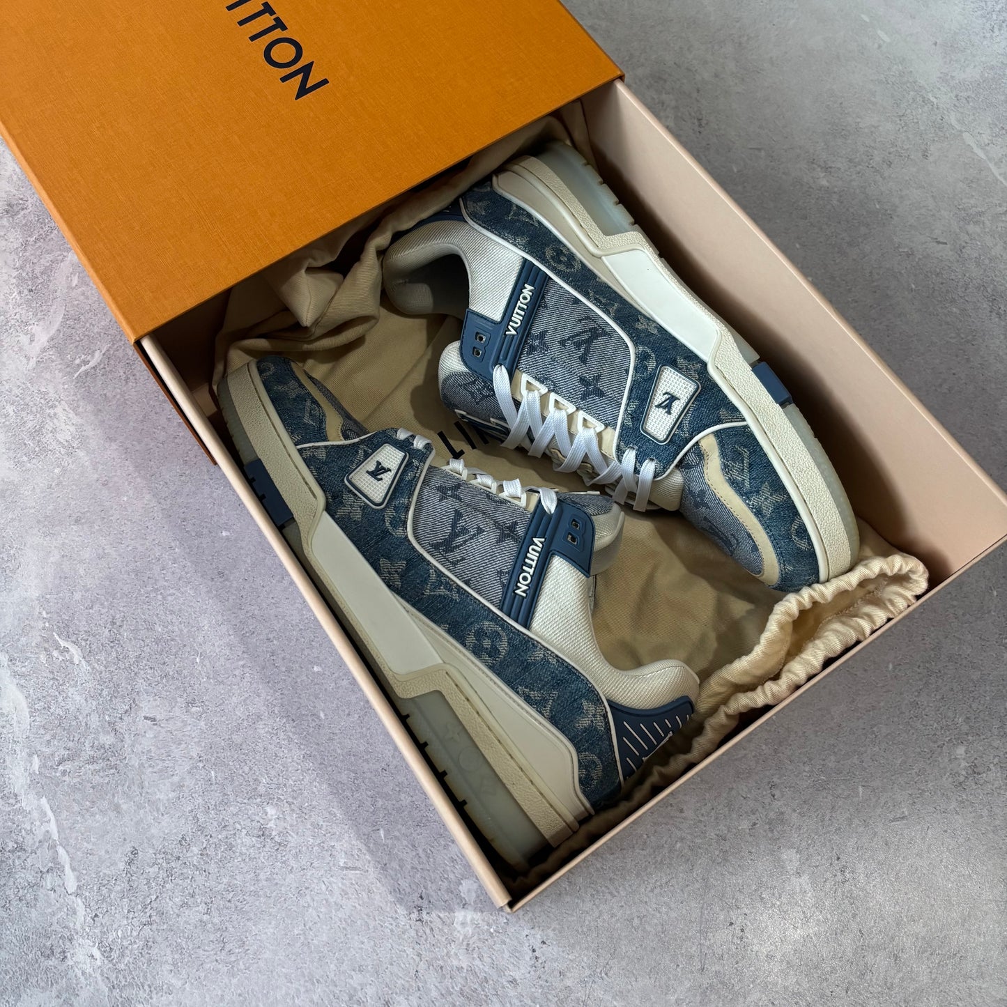 Louis Vuitton Denim Trainers - Fits UK 9