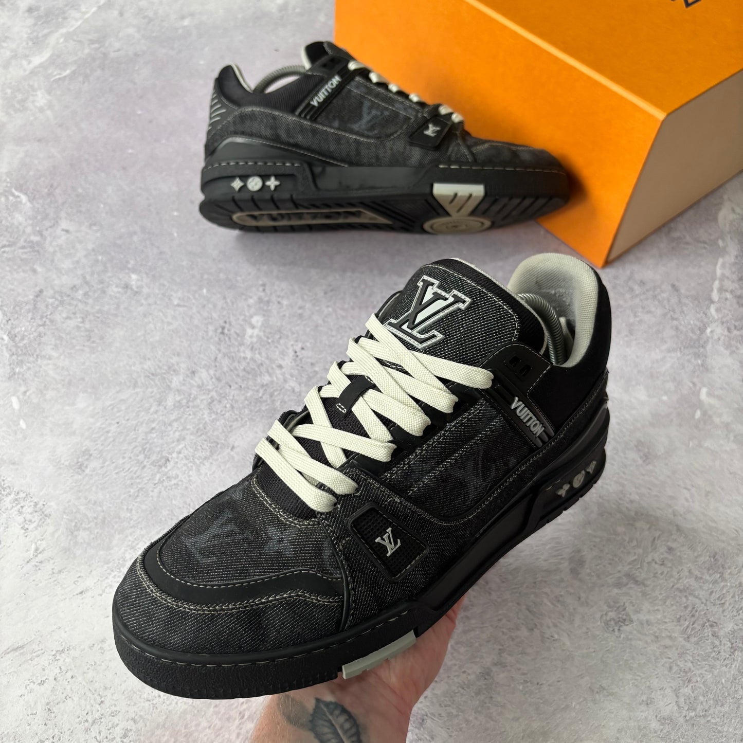 Louis Vuitton Denim Trainers - Fits UK 8.5
