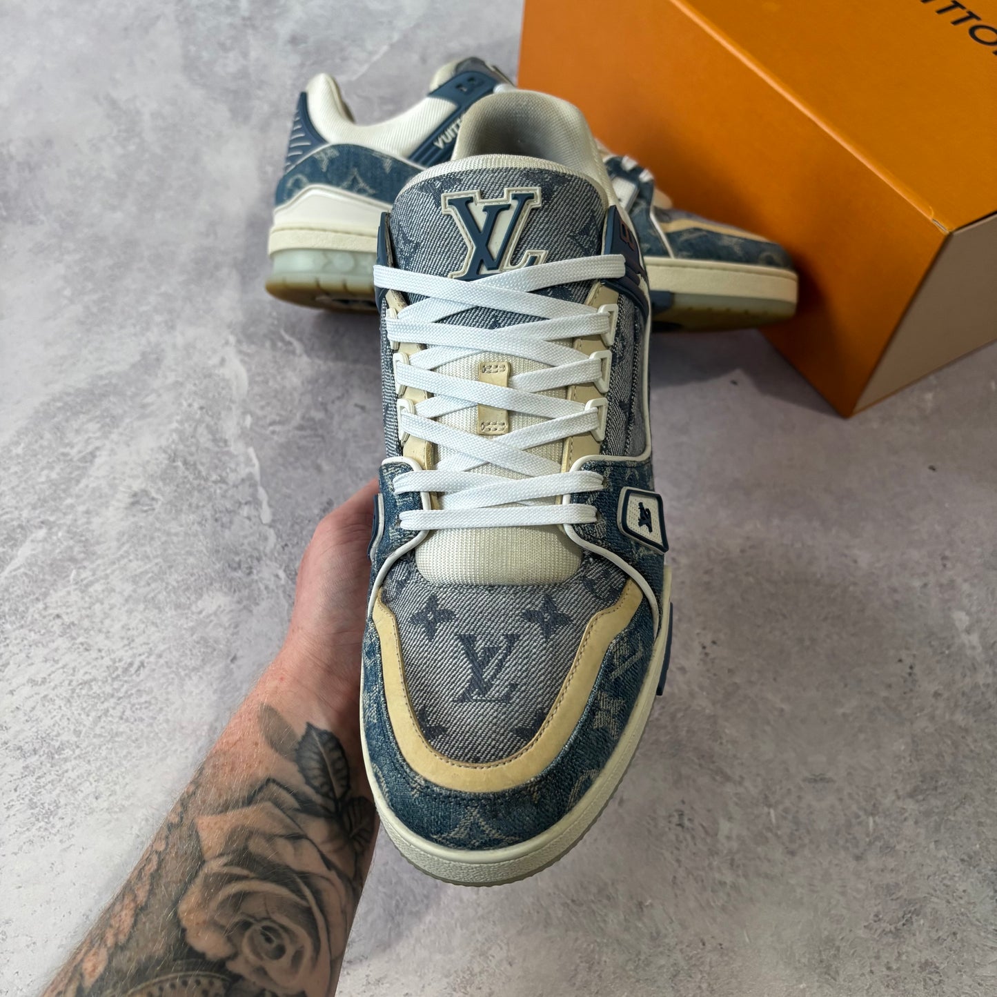 Louis Vuitton Denim Trainers - Fits UK 9