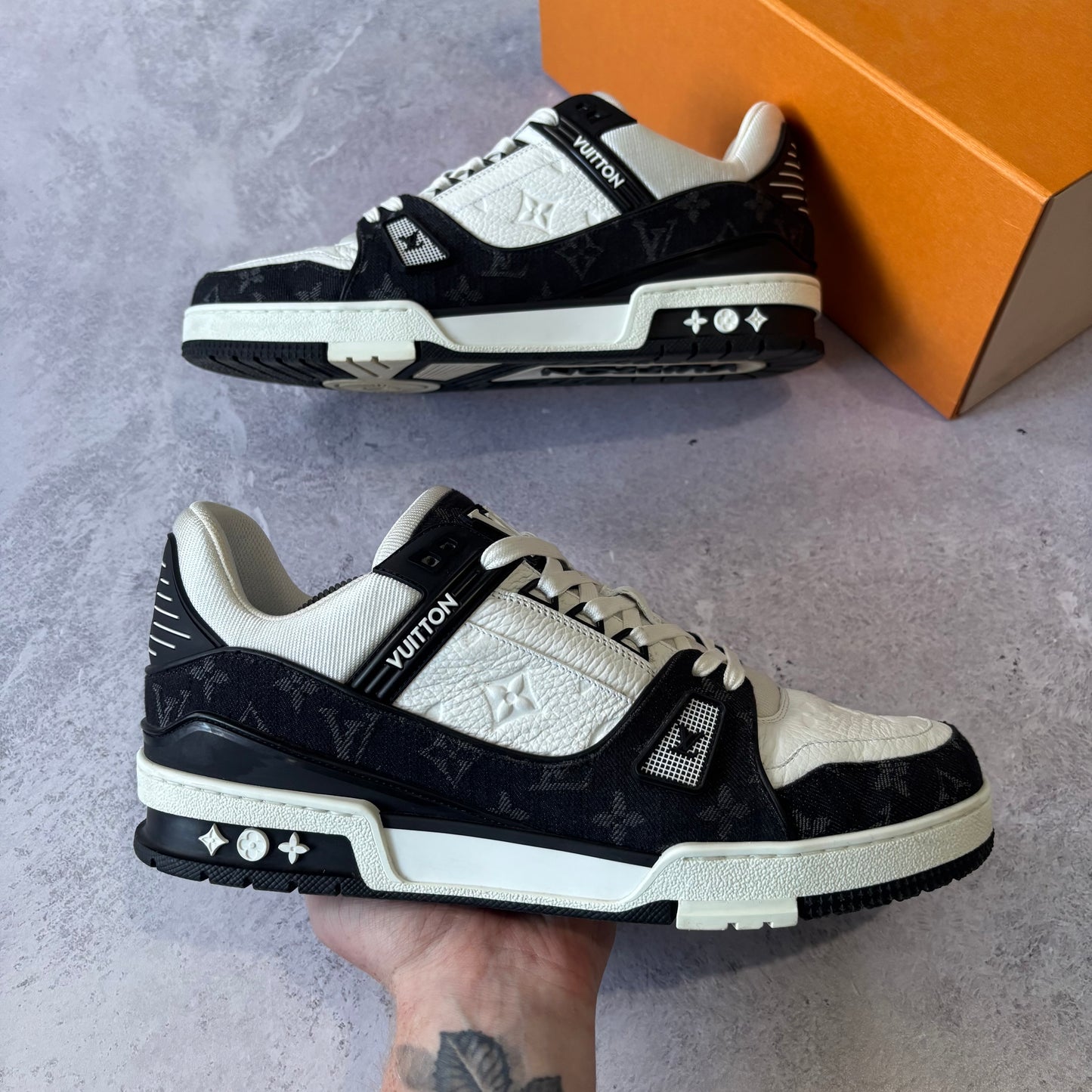 Louis Vuitton Denim Trainers - Fits UK 10