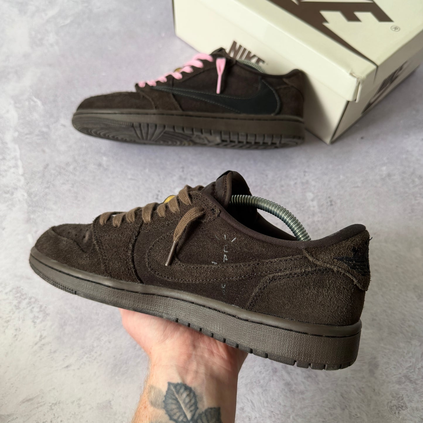 Travis Scott x Air Jordan 1 Low Trainers - UK 7.5
