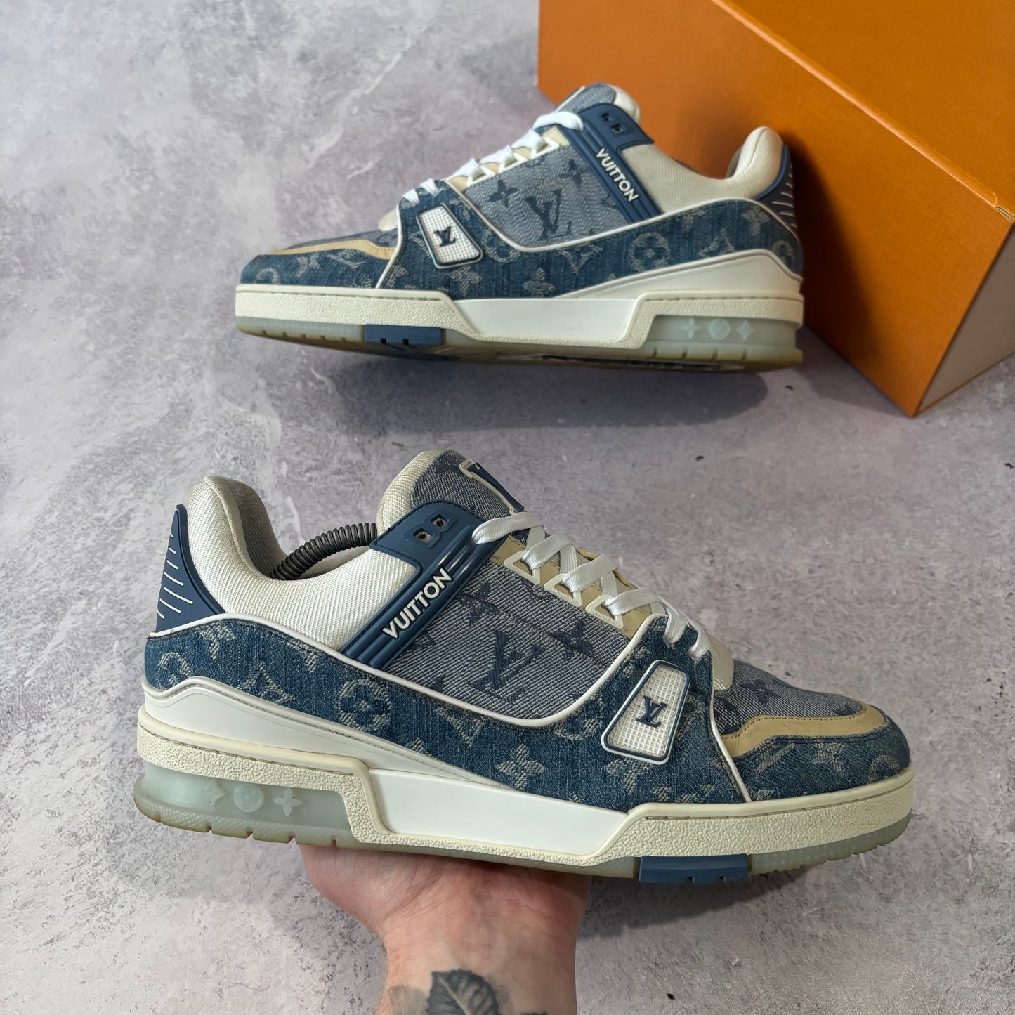 Louis Vuitton Denim Trainers - Fits UK 9