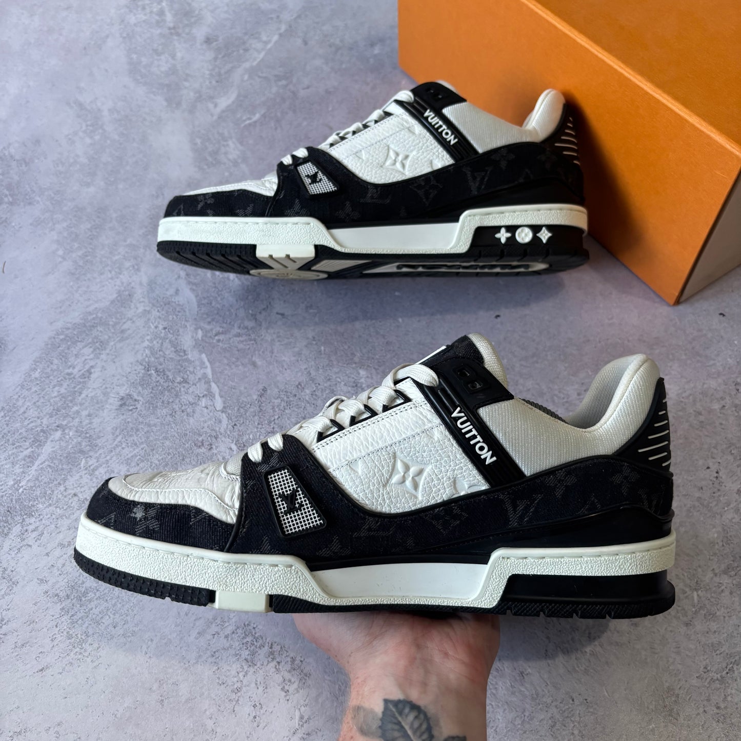 Louis Vuitton Denim Trainers - Fits UK 10