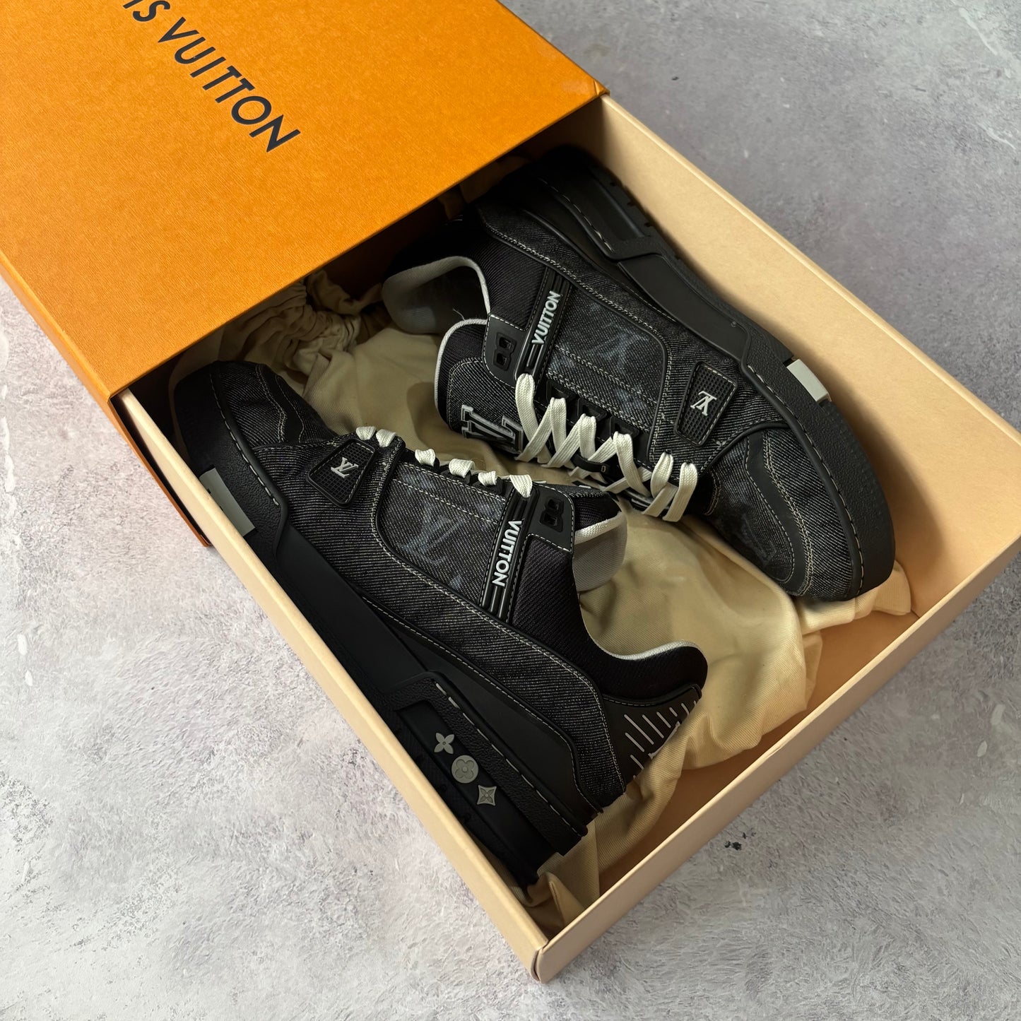 Louis Vuitton Denim Trainers - Fits UK 8.5