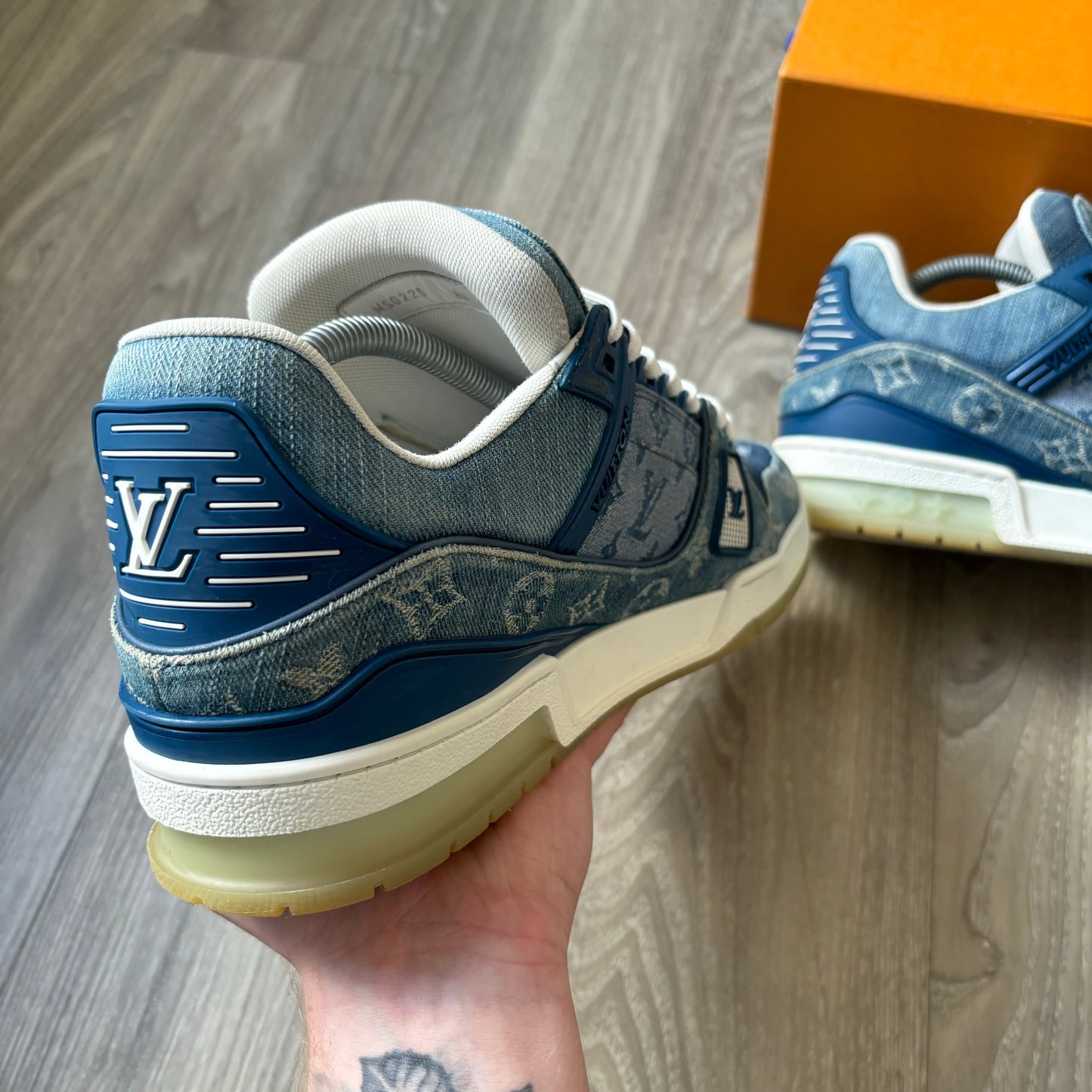 Louis Vuitton Denim Trainers UK 9.5