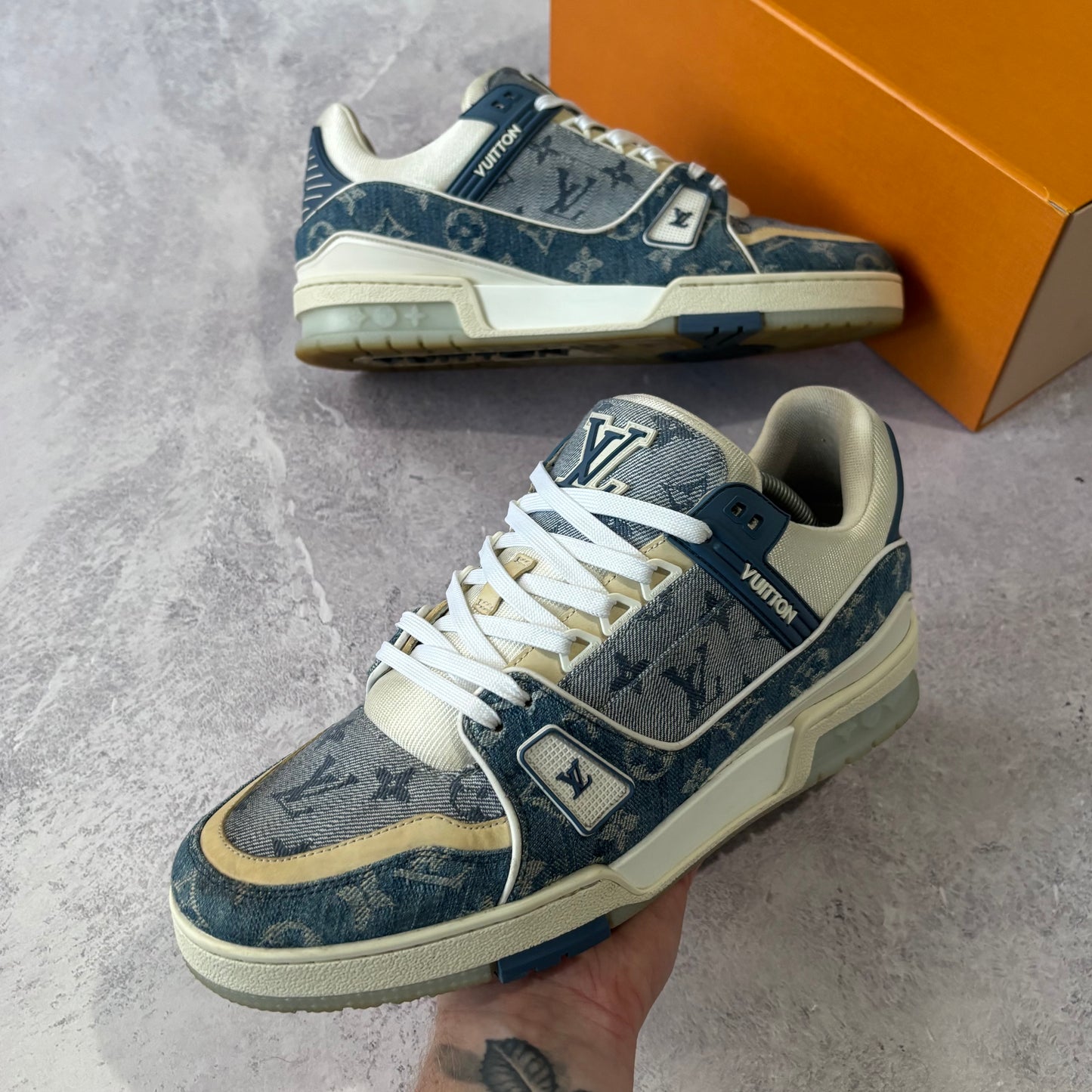 Louis Vuitton Denim Trainers - Fits UK 9