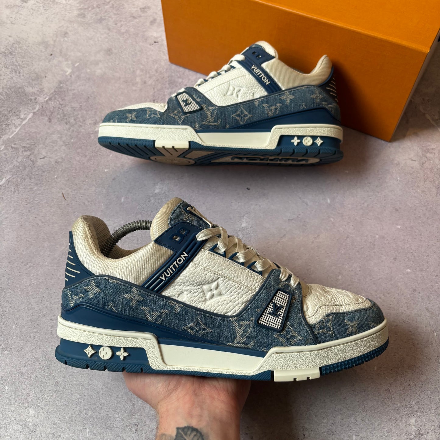 Louis Vuitton Denim Trainers - Fits UK 9