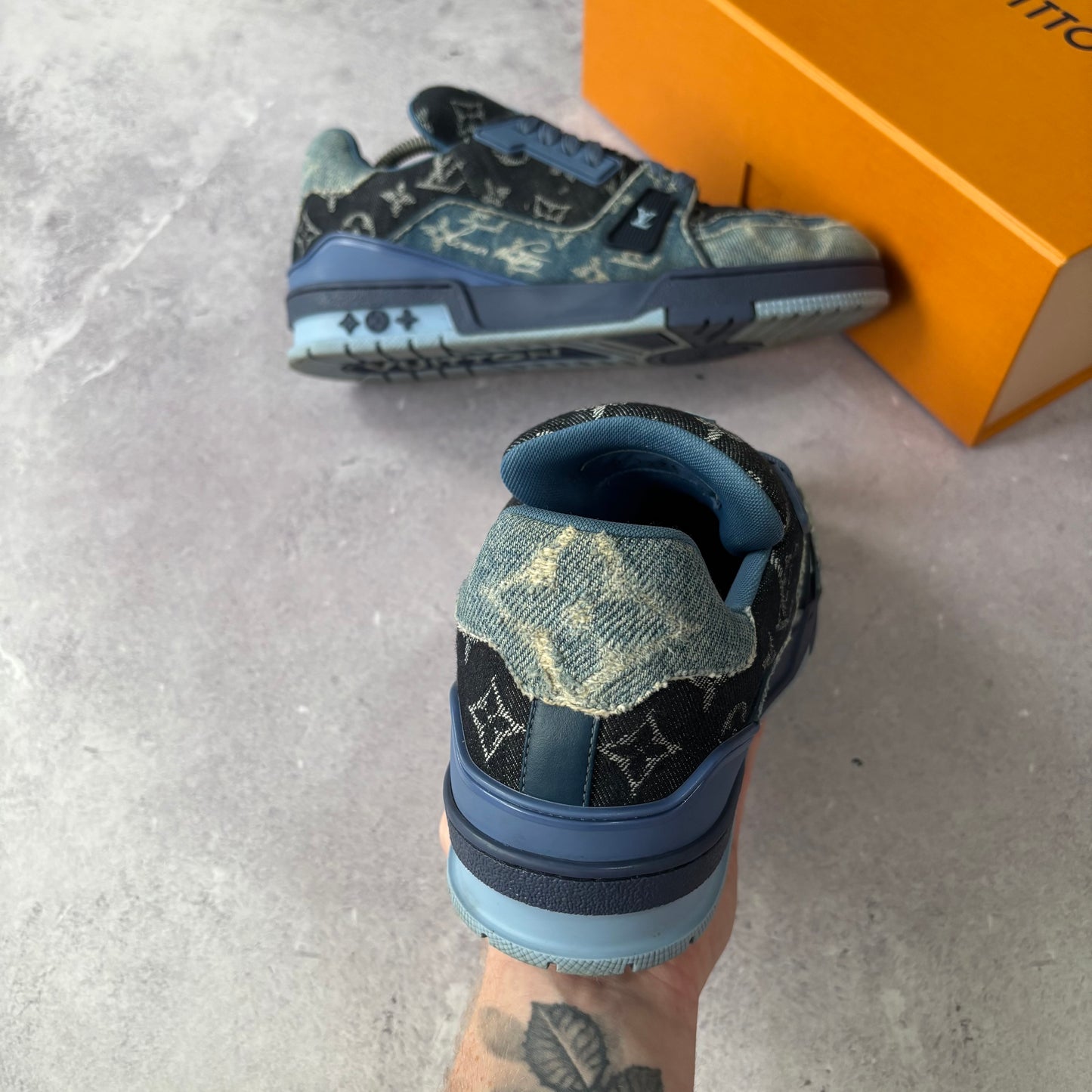 Louis Vuitton Denim Trainers - Fits UK 9
