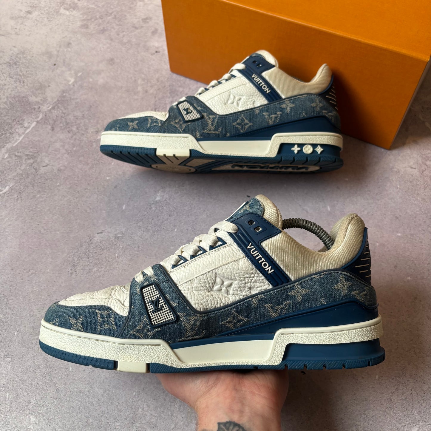 Louis Vuitton Denim Trainers - Fits UK 9