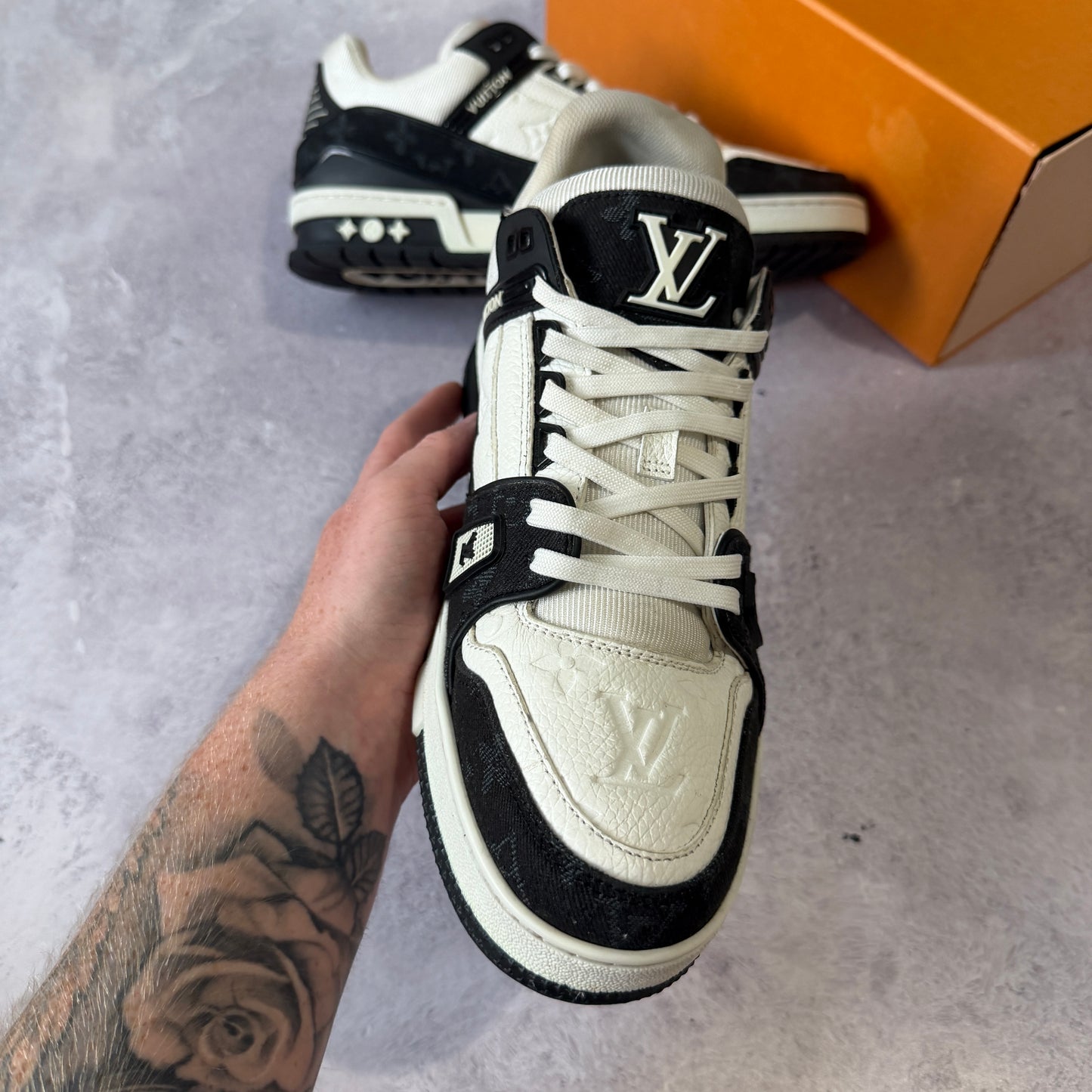 Louis Vuitton Denim Trainers - Fits UK 11.5/12