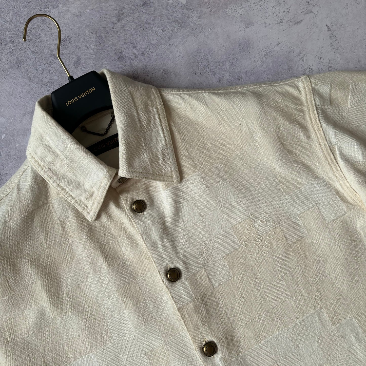 Louis Vuitton Damier Short Sleeve Denim Shirt - Fits Medium/Large