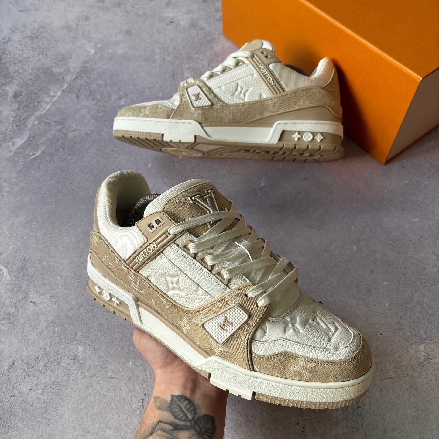 Louis Vuitton Denim Trainers - Fits UK 8.5