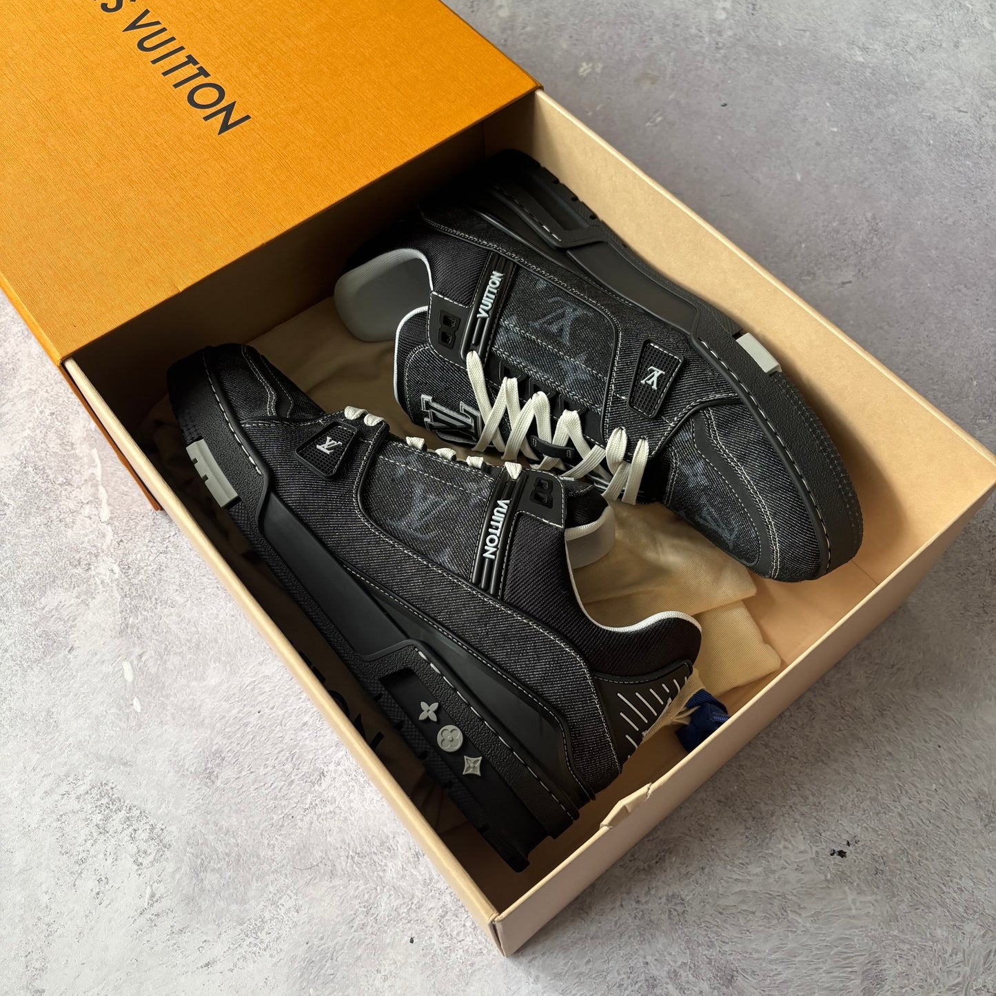 Louis Vuitton Denim Trainers - Fits UK 10.5/11