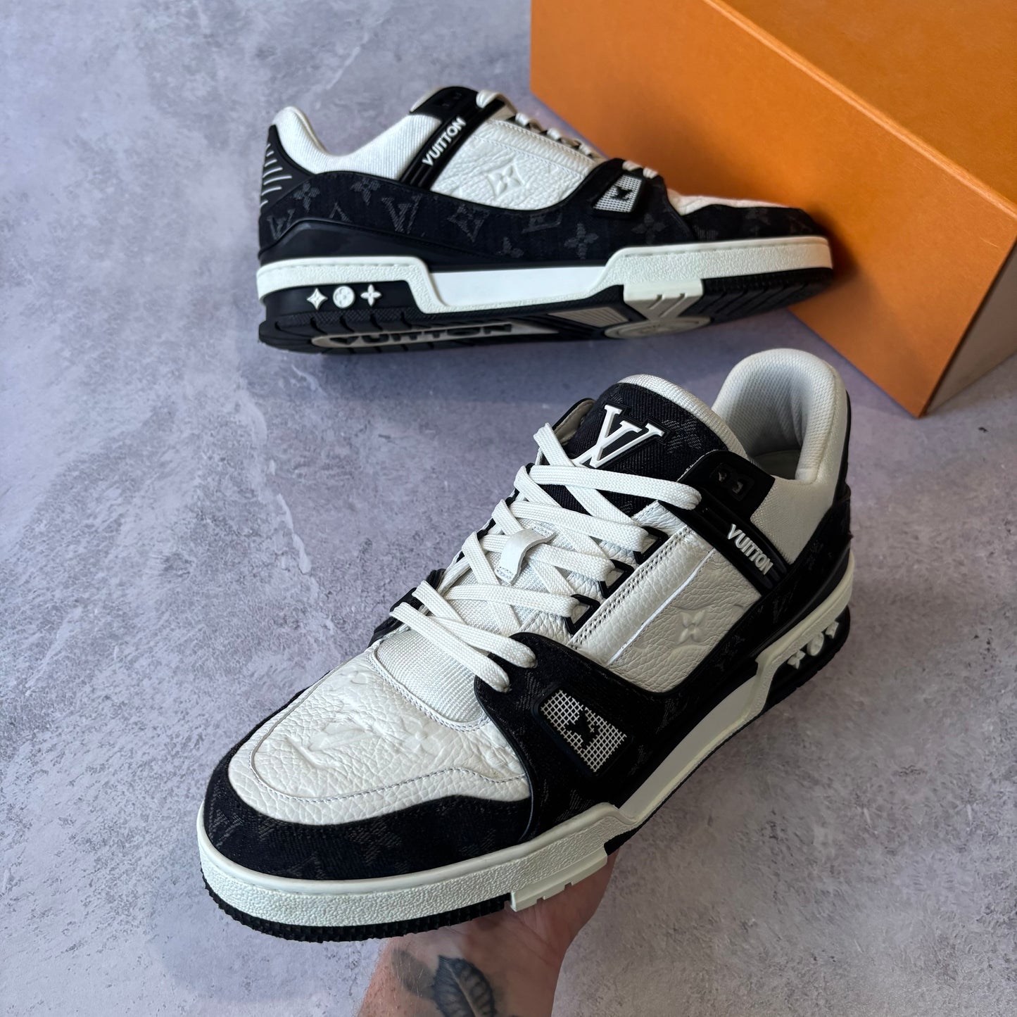Louis Vuitton Denim Trainers - Fits UK 10