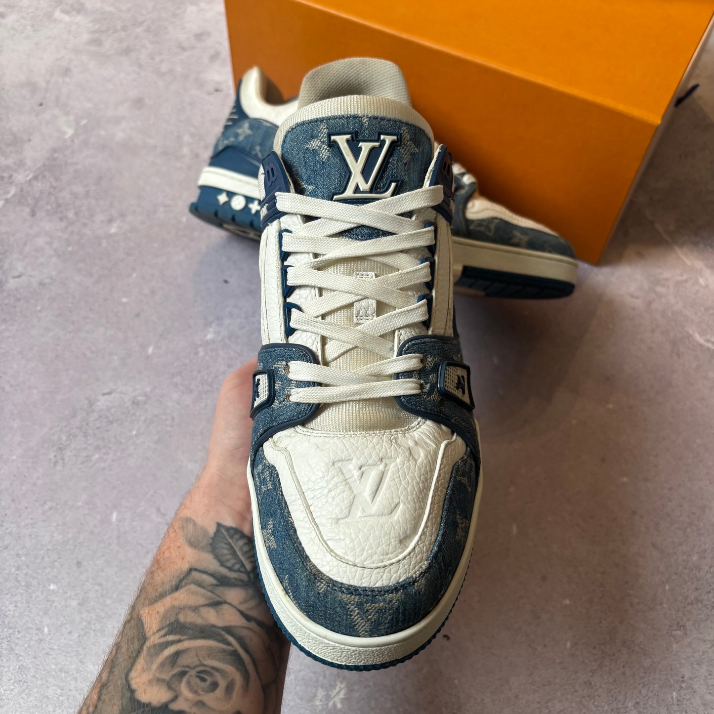 Louis Vuitton Denim Trainers - Fits UK 9