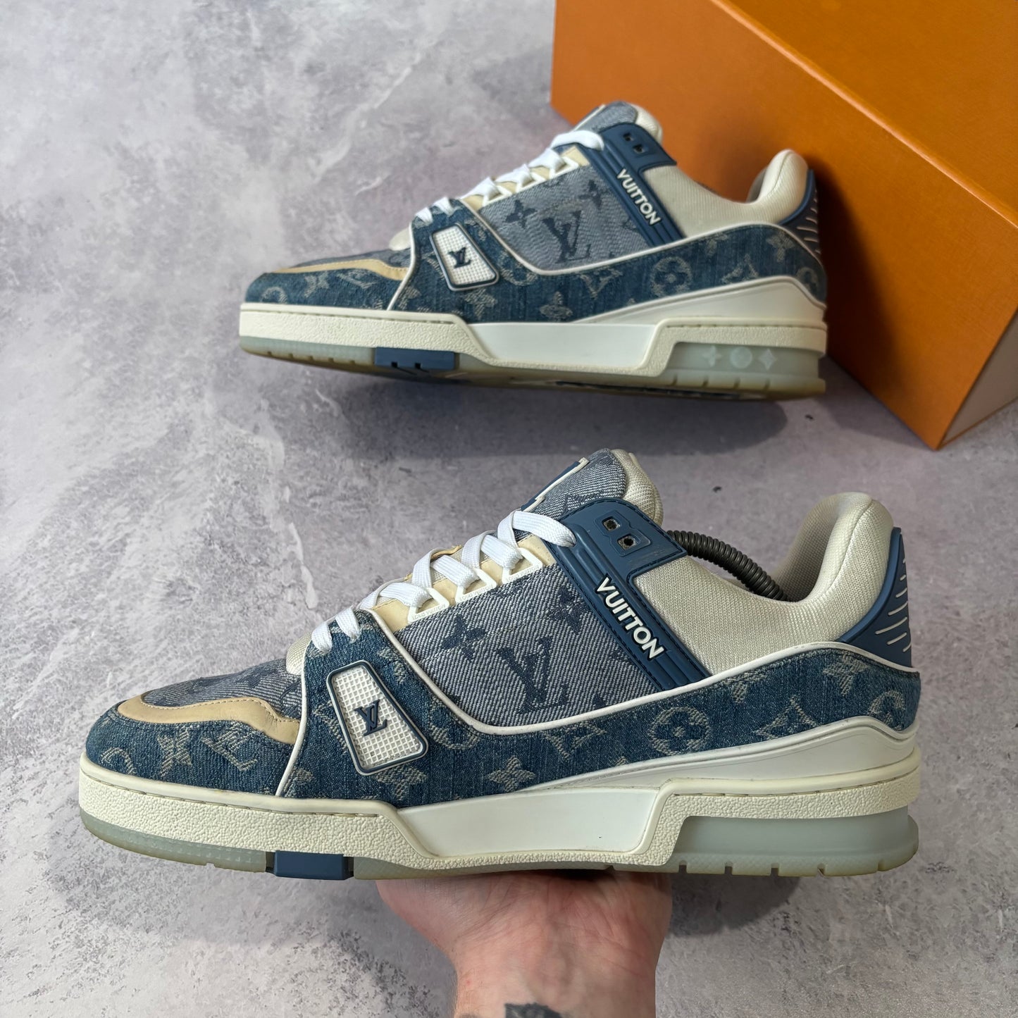 Louis Vuitton Denim Trainers - Fits UK 9