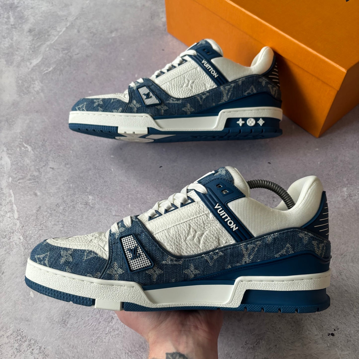 Louis Vuitton Denim Trainers - Fits UK 10