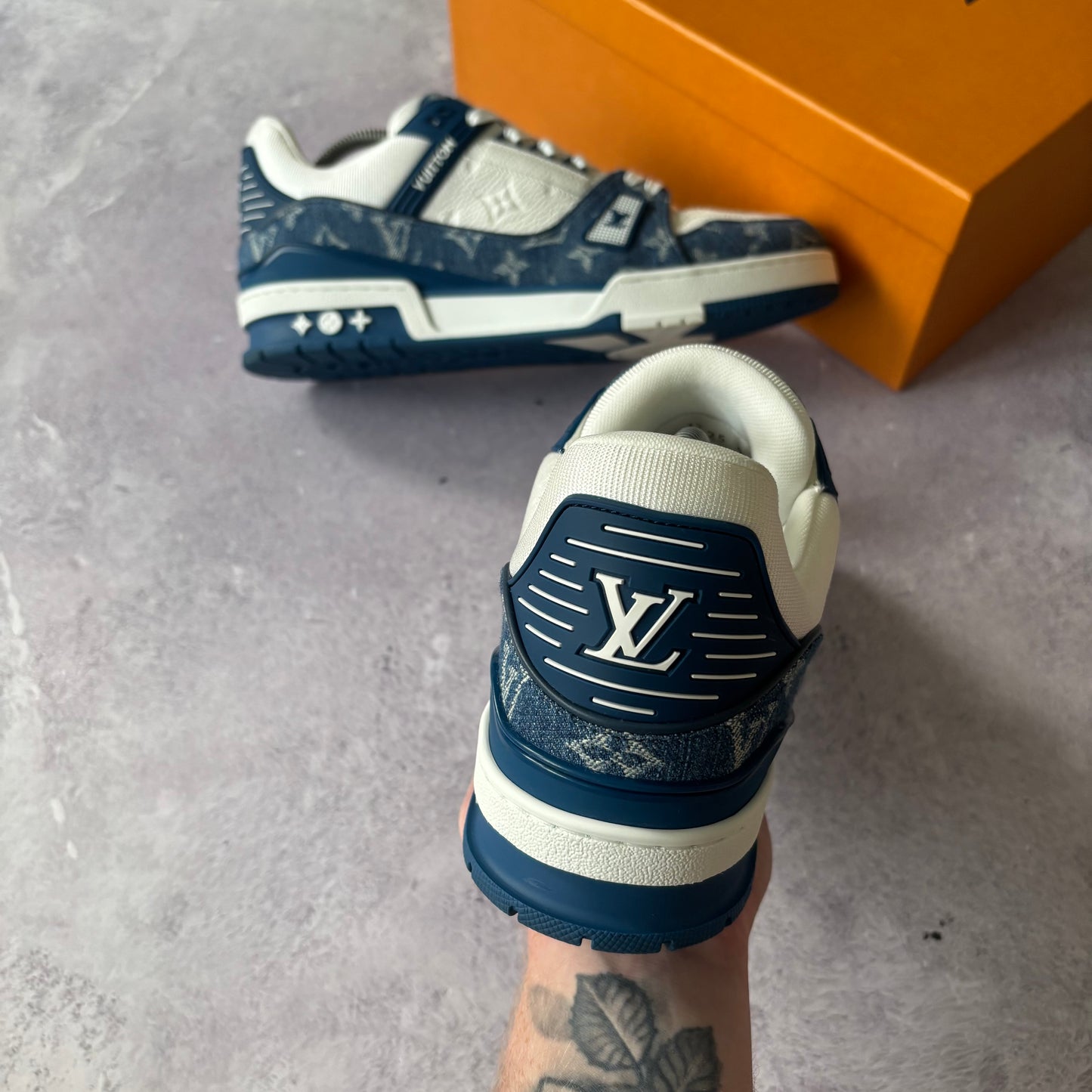Louis Vuitton Denim Trainers - Fits UK 10