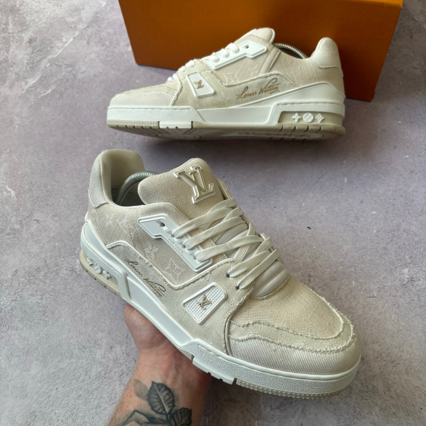 Louis Vuitton Denim Trainers - Fits UK 8.5