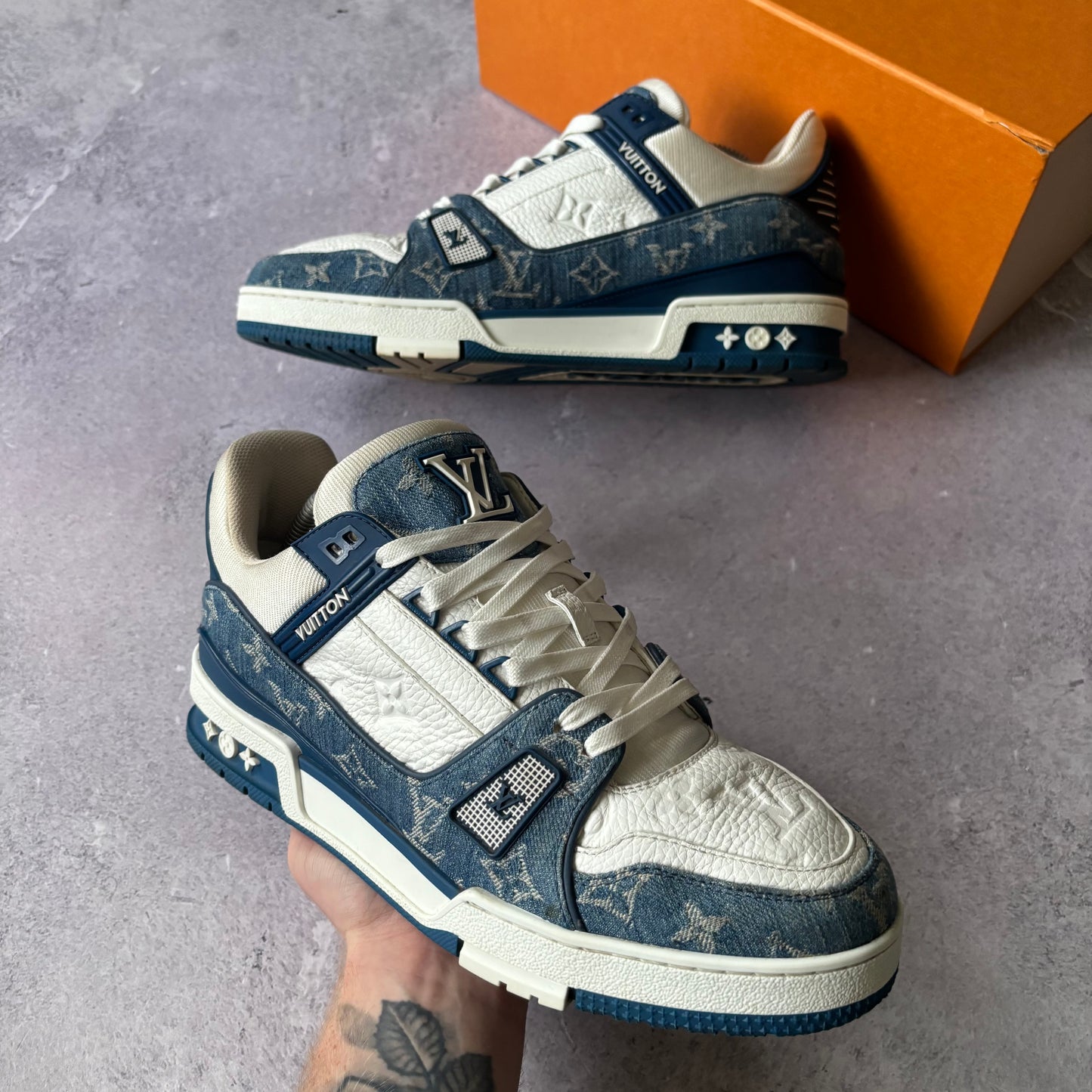 Louis Vuitton Denim Trainers - Fits UK 9