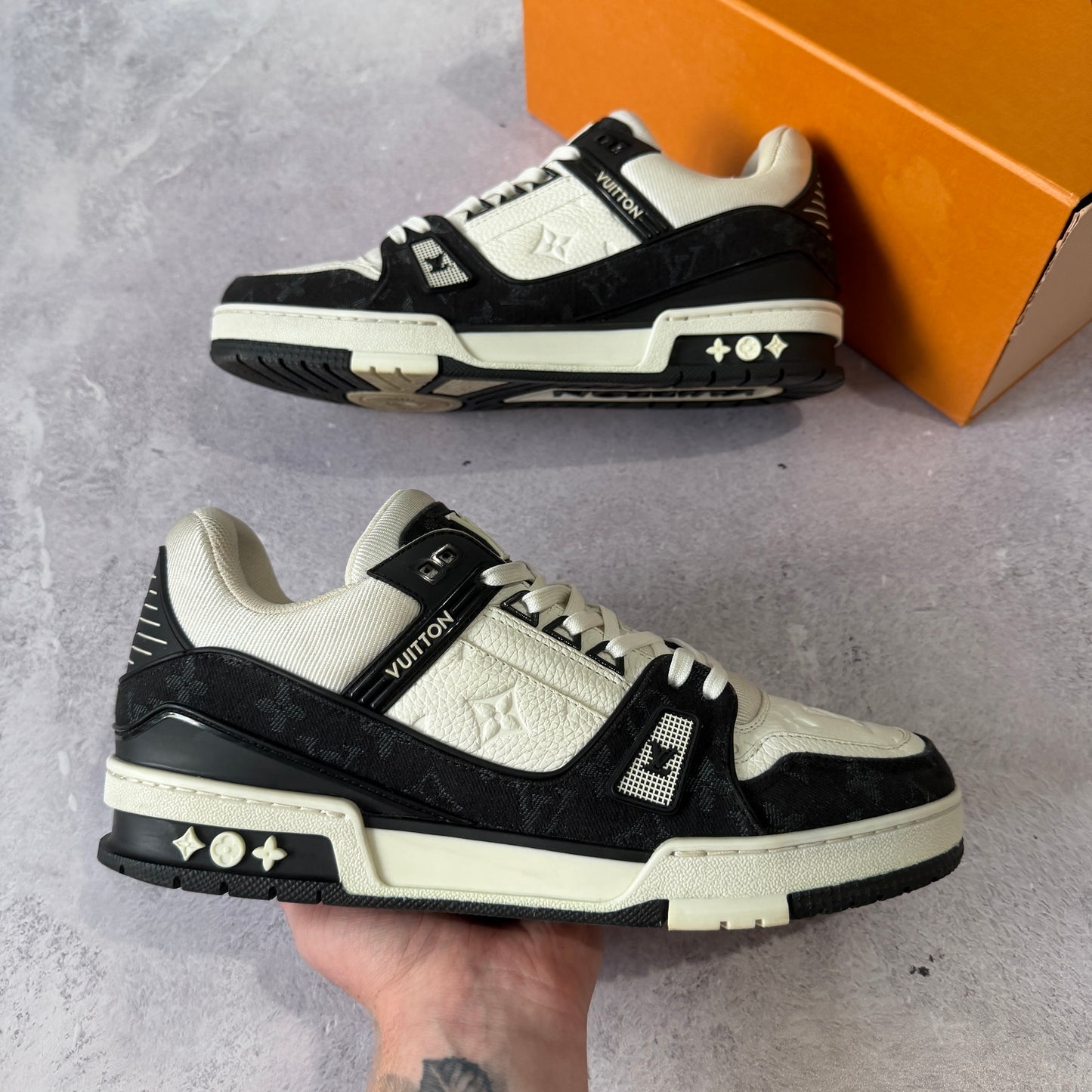 Louis Vuitton Denim Trainers - Fits UK 11.5/12